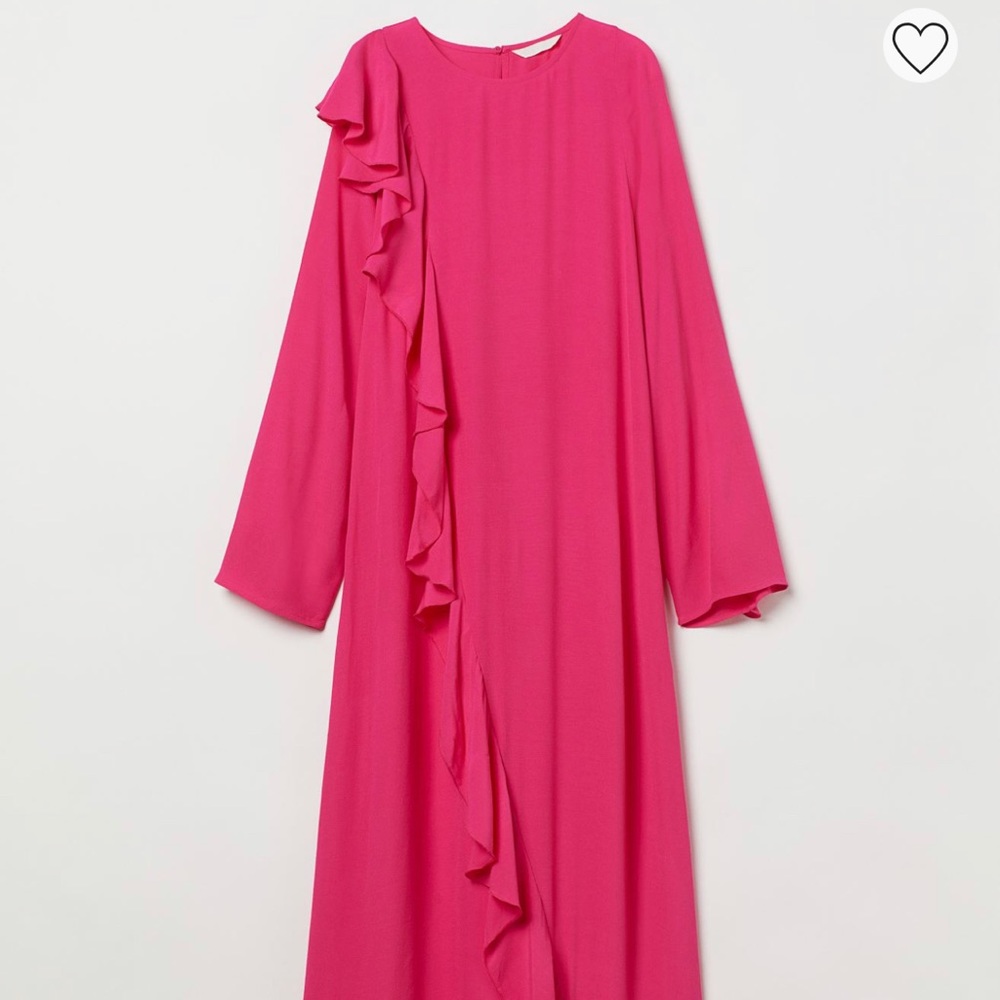 H&M Hot Pink Ruffle Maxi Dress - Picture 2 of 4
